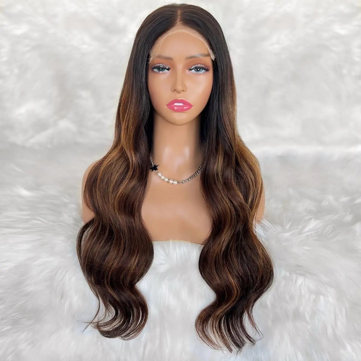 Ava Glueless 5x5 HD lace human hair closure wig from THE HAIR PUSHER PREMIUM LUXE HAIR, professionally colored, natural-looking hair.