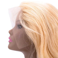 Blonde Body Wave 13x4 Transparent Lace Front Human Hair Wig Private Label