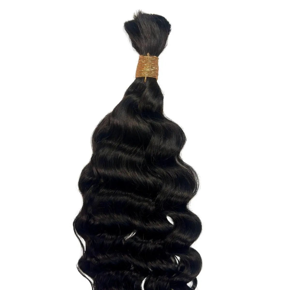 Beach wave bulk braiding hair extensions by THE HAIR PUSHER PREMIUM LUXE HAIR, showcasing soft, natural-looking 100% human hair.