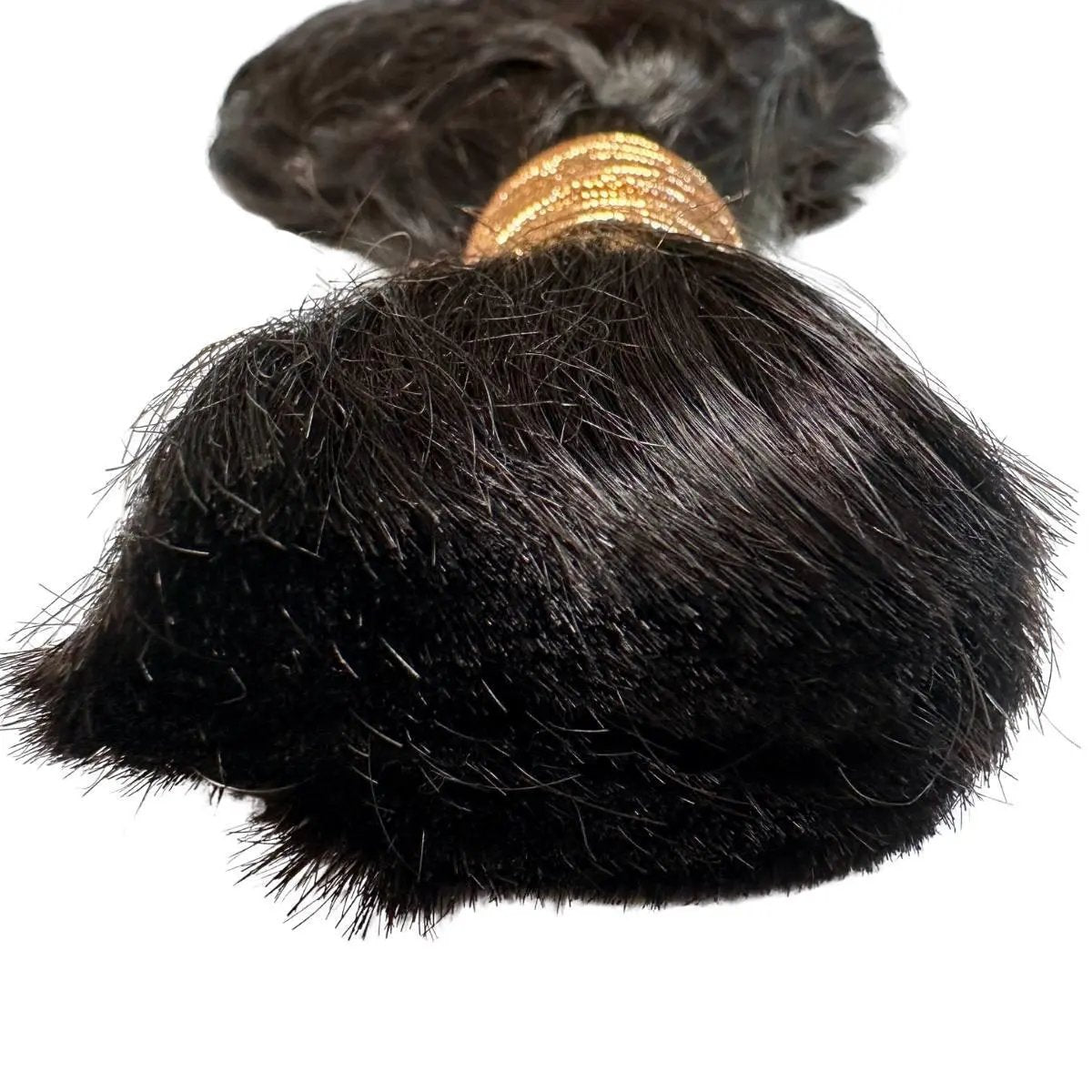 Beach Wave bulk hair extensions by THE HAIR PUSHER PREMIUM LUXE HAIR, featuring 100% human braiding hair with natural beach wave texture.