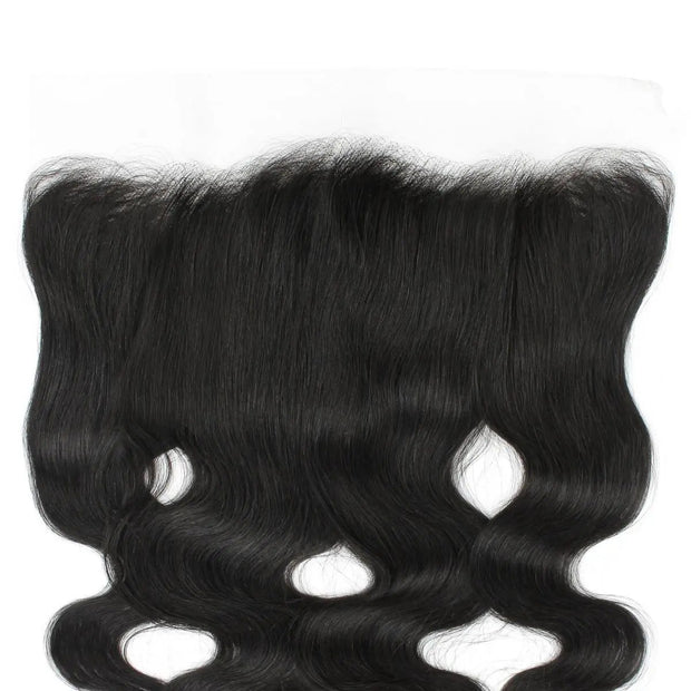 Body wave 13x6 HD lace human hair frontal from THE HAIR PUSHER PREMIUM LUXE HAIR, showing detailed lace and natural wave pattern.