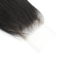 Brazilian Body Wave 2x6 transparent lace human hair closure by THE HAIR PUSHER PREMIUM LUXE HAIR, showing body wave texture and lace details.