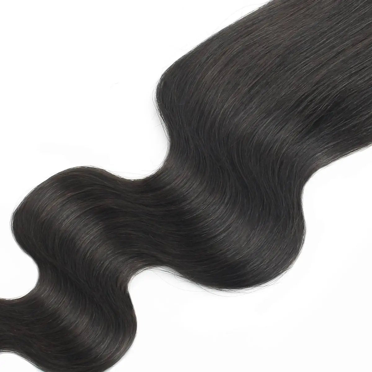Brazilian body wave 2x6 transparent lace human hair closure from THE HAIR PUSHER PREMIUM LUXE HAIR, showing textured waves and lace detail.