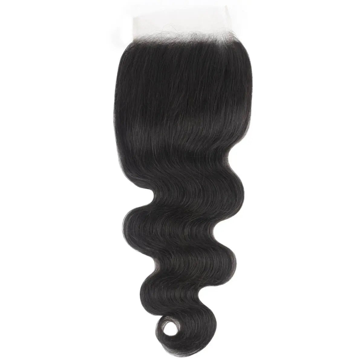 Body Wave 5x5 transparent lace human hair closure from THE HAIR PUSHER PREMIUM LUXE HAIR, showcasing natural body wave texture and lace detail.
