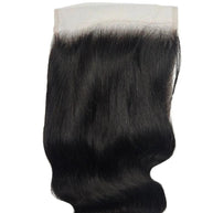 Body Wave 6x6 HD lace human hair closure from THE HAIR PUSHER PREMIUM LUXE HAIR, showing front view of the lace closure.