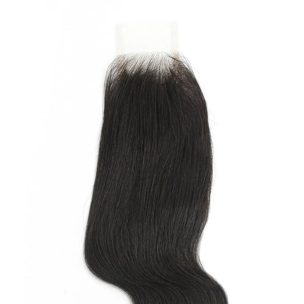 Brazilian Body Wave 2x6 transparent lace human hair closure from THE HAIR PUSHER PREMIUM LUXE HAIR, showcasing natural wave texture.