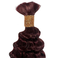 Burgundy Deep Wave Color 99J Bulk 100% Human Braiding Hair Private Label