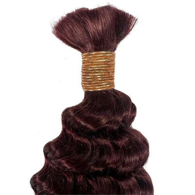 Burgundy Deep Wave Color 99J Bulk 100% Human Braiding Hair Private Label