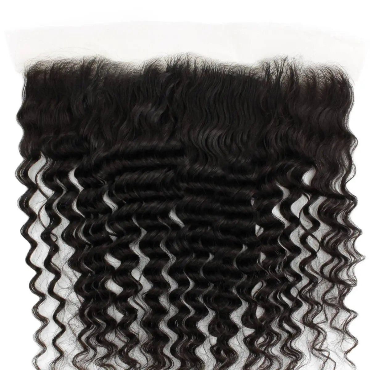 Deep Wave 13x4 transparent lace frontal for human hair extensions by THE HAIR PUSHER PREMIUM LUXE HAIR