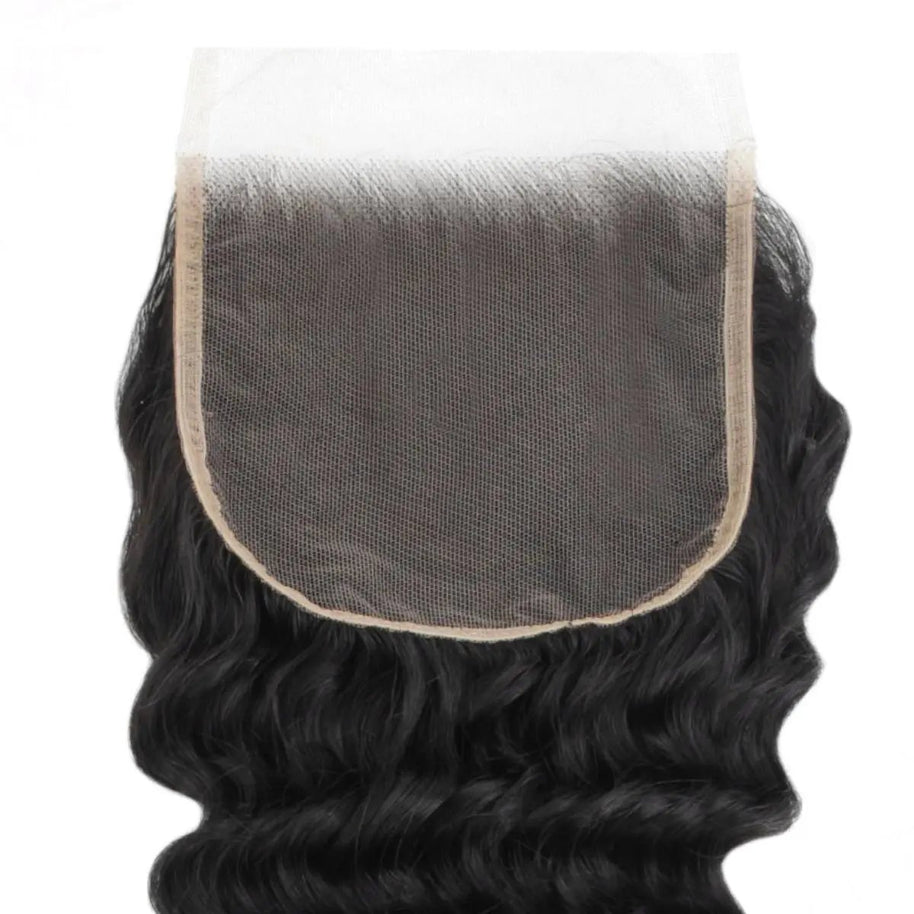 Deep Wave 5x5 Transparent Lace Human Hair Closure Private Label
