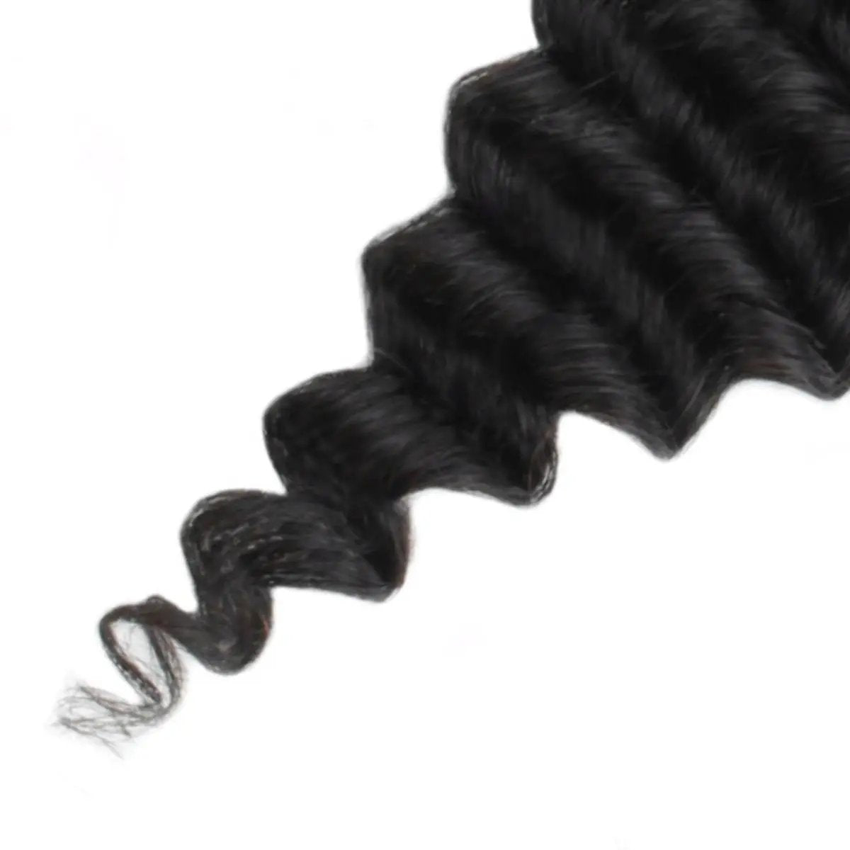 Deep Wave 5x5 Transparent Lace Human Hair Closure Private Label