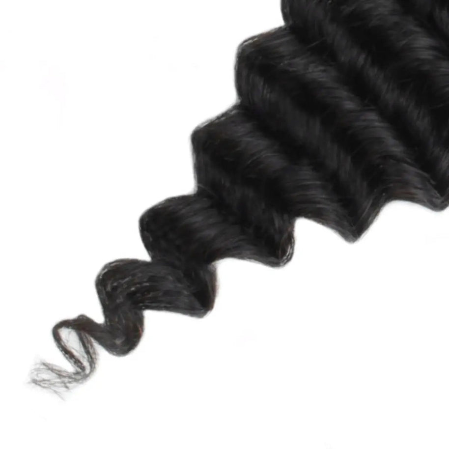 Deep Wave 5x5 Transparent Lace Human Hair Closure Private Label
