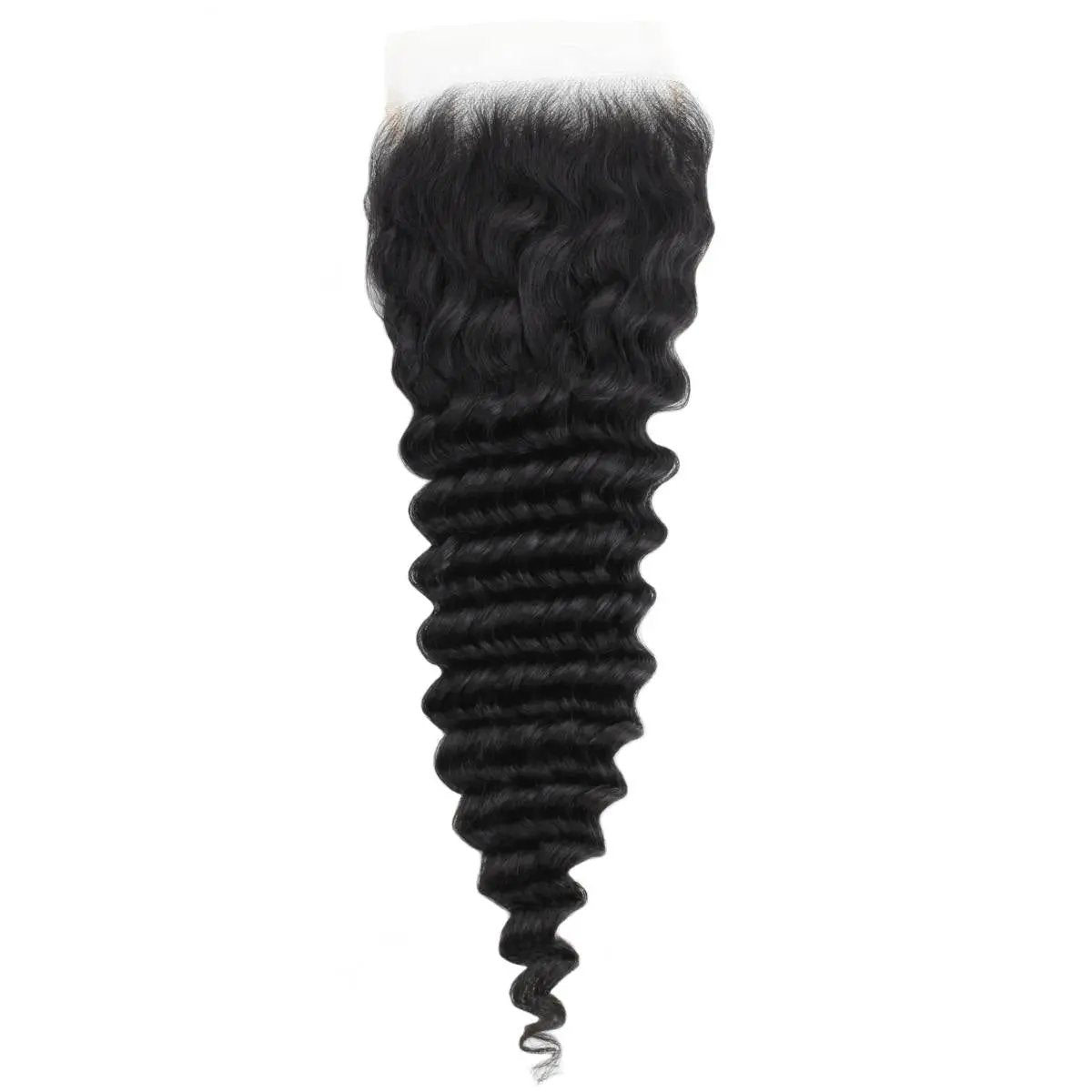 Deep Wave 5x5 Transparent Lace Human Hair Closure Private Label