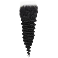 Deep Wave 5x5 Transparent Lace Human Hair Closure Private Label