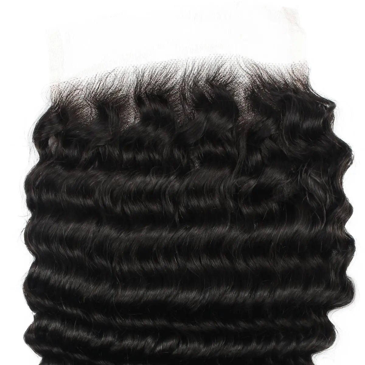Deep Wave 6x6 HD lace human hair closure from THE HAIR PUSHER PREMIUM LUXE HAIR, showing detailed deep wave pattern and lace front.
