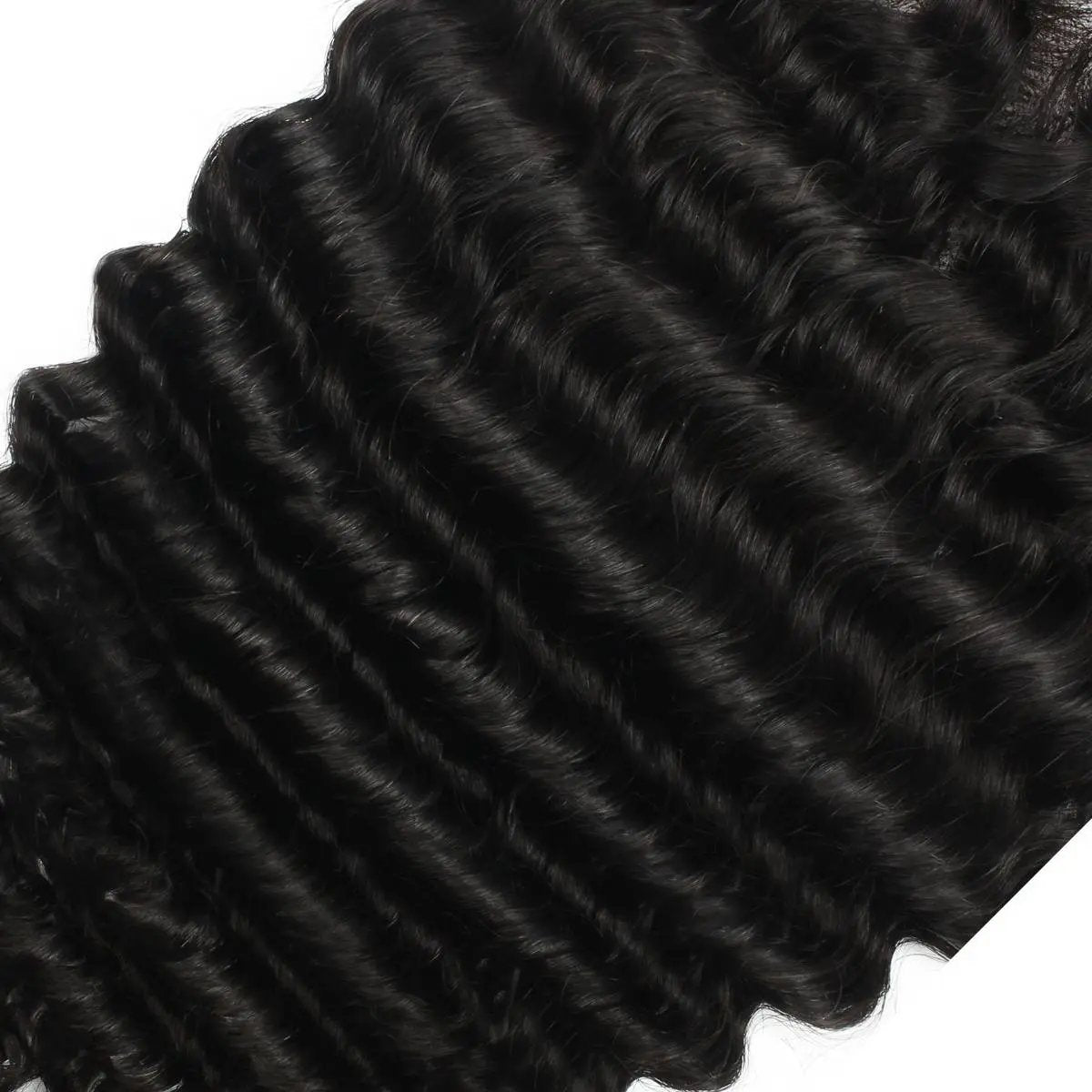 Deep Wave 6x6 HD lace human hair closure from THE HAIR PUSHER PREMIUM LUXE HAIR, showing textured deep wave hair and lace closure.