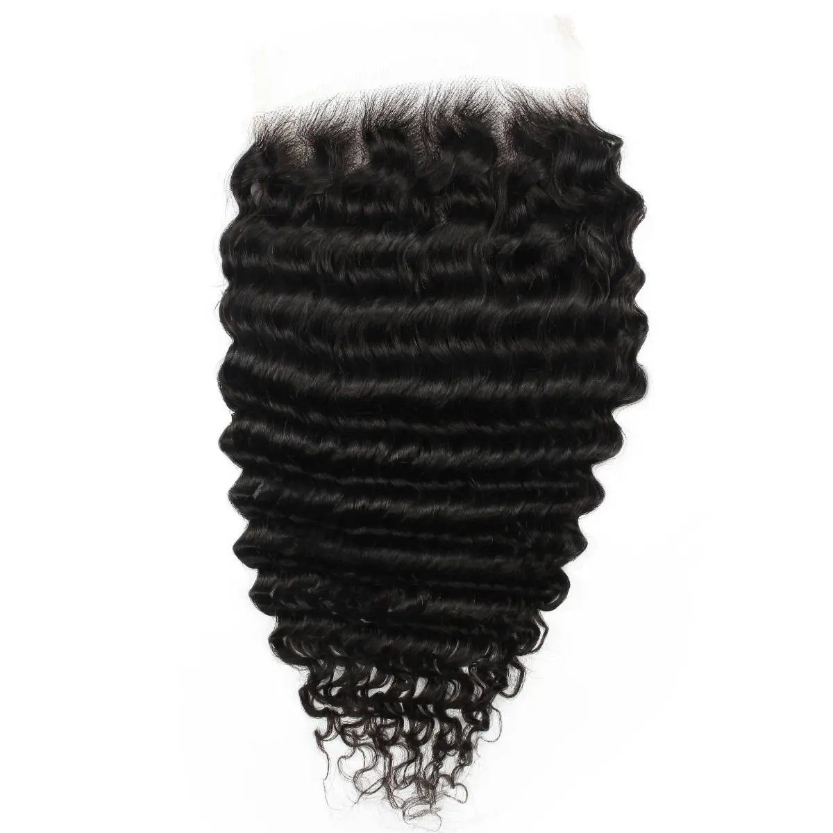 Deep Wave 6x6 HD lace human hair closure from THE HAIR PUSHER PREMIUM LUXE HAIR, showcasing textured, natural-looking hair extension.