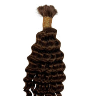 Medium Brown Deep Wave Color 4 Bulk 100% Human Braiding Hair Private Label