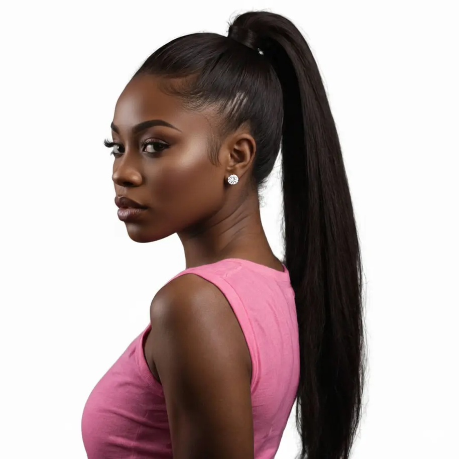 Raw Straight 100% Human Hair Ponytail Extension Private Label