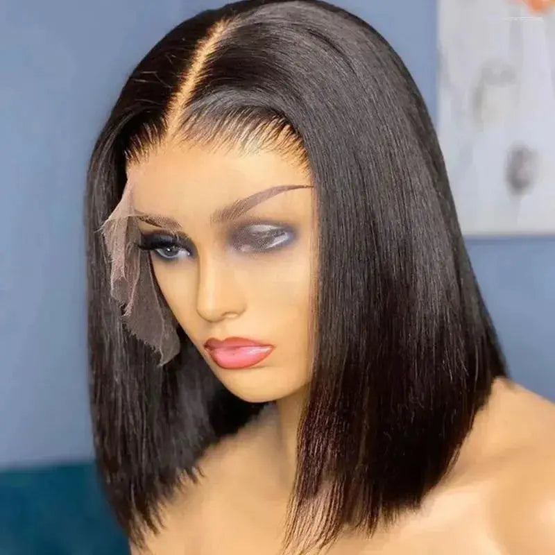 Soft Straight Short Bob Wig Super Double Drawn Virgin Short 13x4 Full Frontal Bob Wig Frontal Wig Brazilian Hair The Hair Pusher