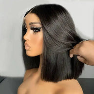 Soft Straight Short Bob Wig Super Double Drawn Virgin Short 13x4 Full Frontal Bob Wig Frontal Wig Brazilian Hair The Hair Pusher