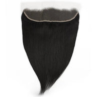 Brazilian straight 13x4 HD lace frontal hair extension by THE HAIR PUSHER PREMIUM LUXE HAIR, showing the back view.