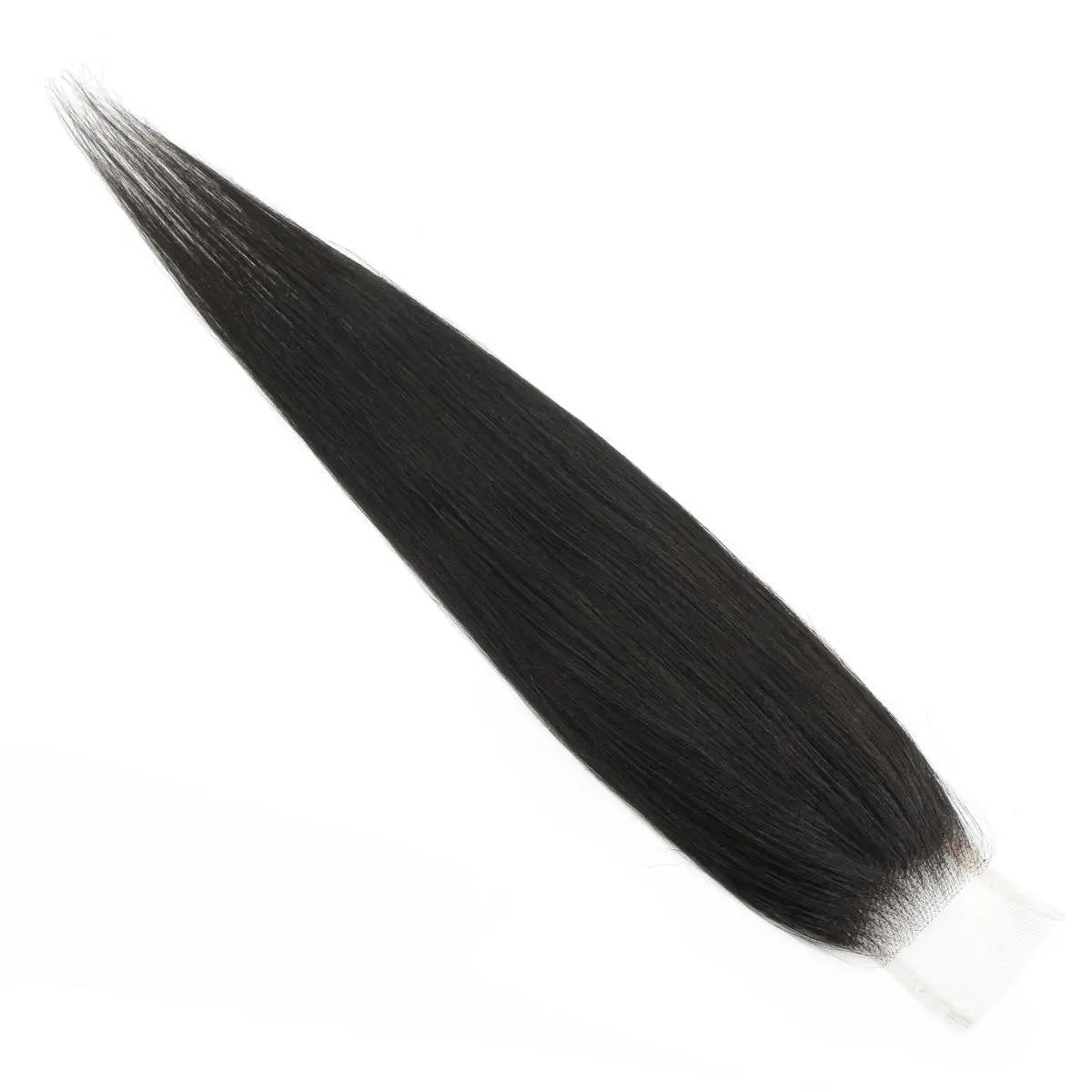 Brazilian silky straight 2x6 HD lace human hair closure from THE HAIR PUSHER PREMIUM LUXE HAIR, showing the natural hair and lace details.