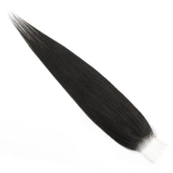 Brazilian silky straight 2x6 HD lace human hair closure from THE HAIR PUSHER PREMIUM LUXE HAIR, showing the natural hair and lace details.