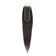 Brazilian silky straight 2x6 HD lace human hair closure from THE HAIR PUSHER PREMIUM LUXE HAIR, showcasing a natural, sleek hair extension closure.