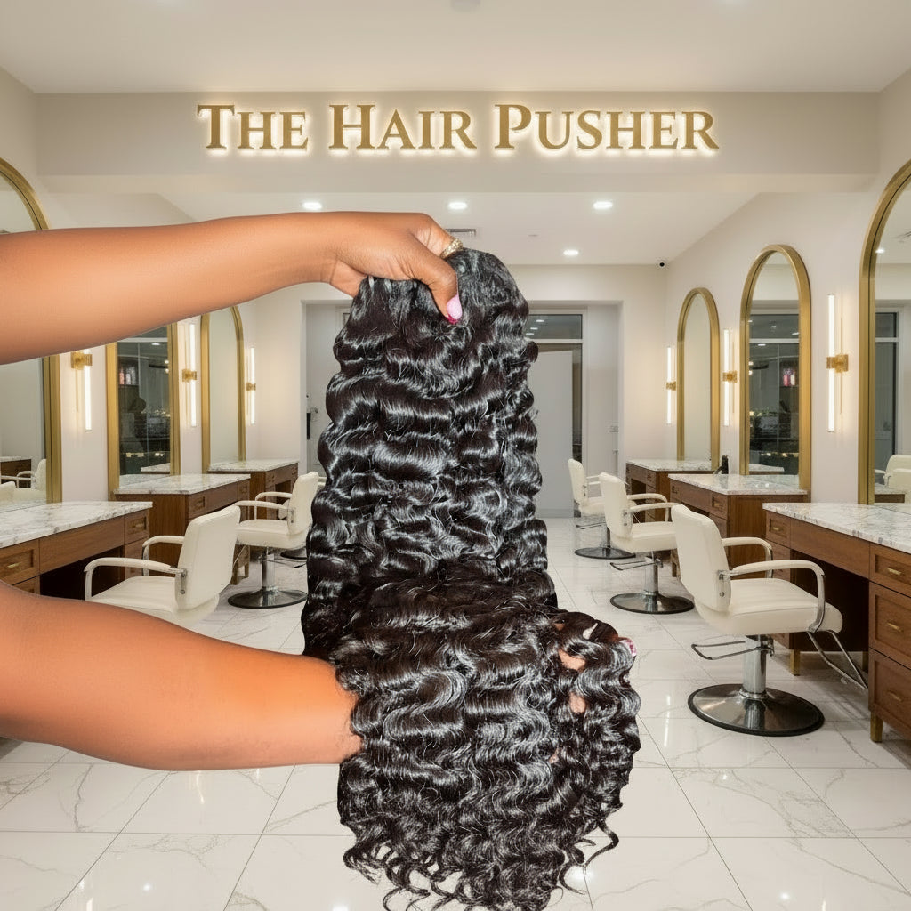12A Raw Burmese Human Hair Curly Hair Bundles Extensions THE HAIR PUSHER PREMIUM LUXE HAIR