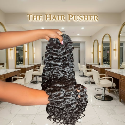 12A Raw Burmese Human Hair Curly Hair Bundles Extensions THE HAIR PUSHER PREMIUM LUXE HAIR