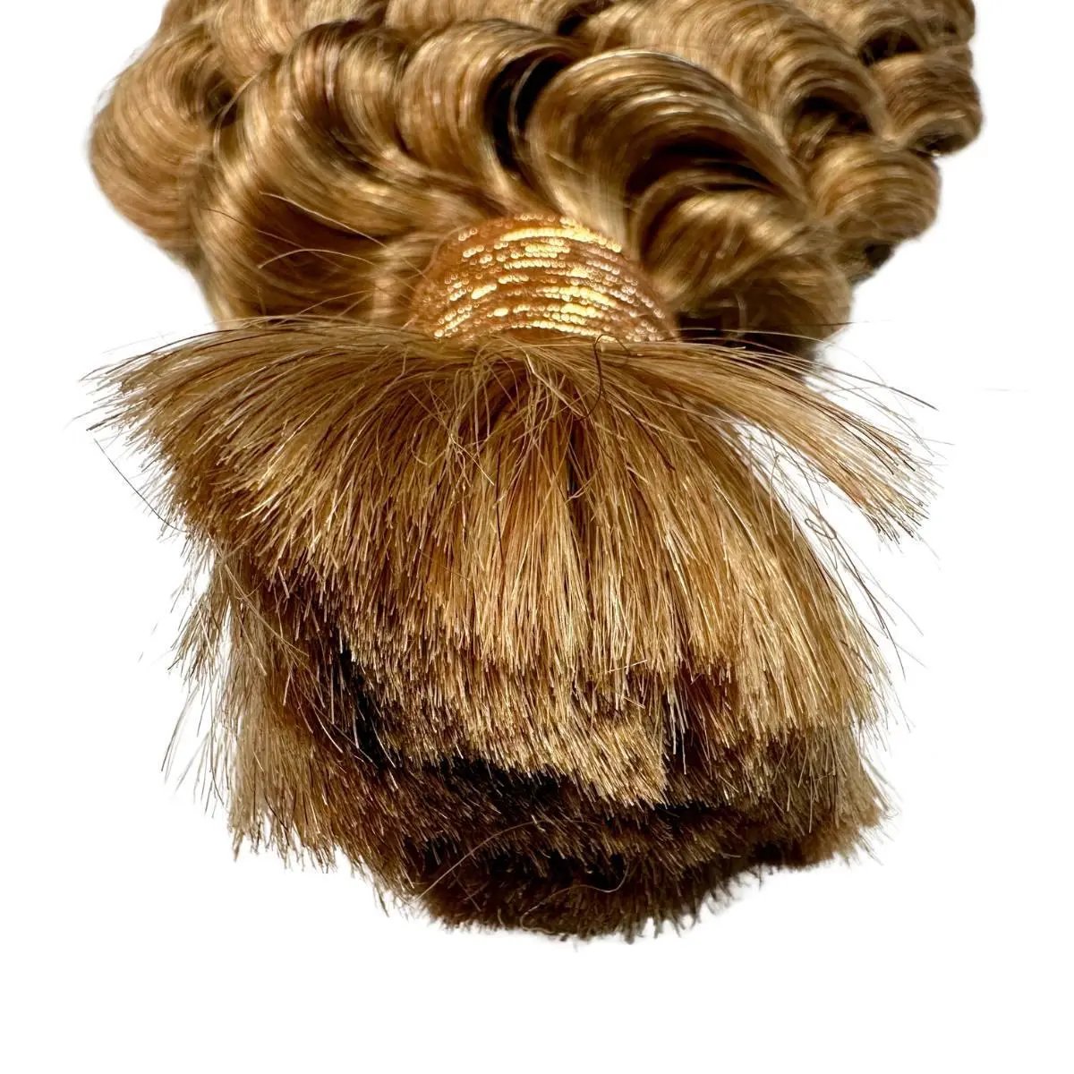 Honey blonde deep wave 27-inch human braiding hair extensions by THE HAIR PUSHER PREMIUM LUXE HAIR in bulk.