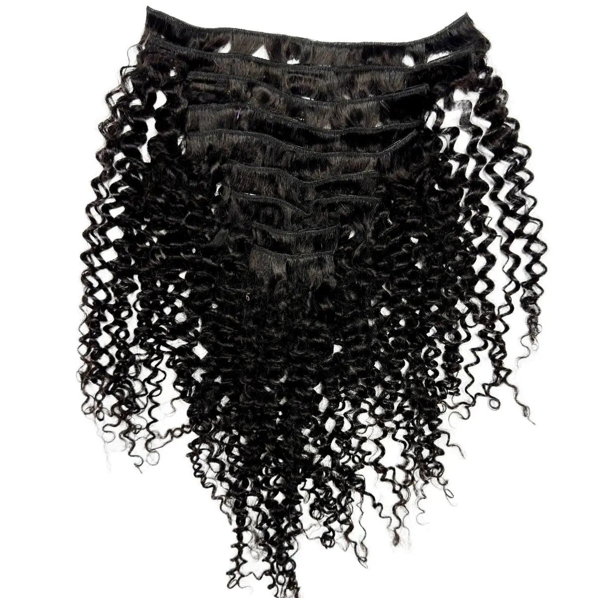 Kinky Curly Clip-In 100% Human Hair Extensions Private Label