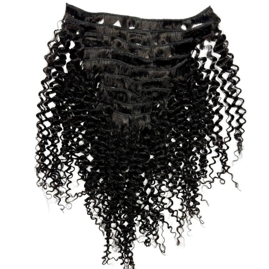Kinky Curly Clip-In 100% Human Hair Extensions Private Label