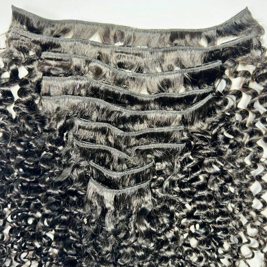 Kinky Curly Clip-In 100% Human Hair Extensions Private Label