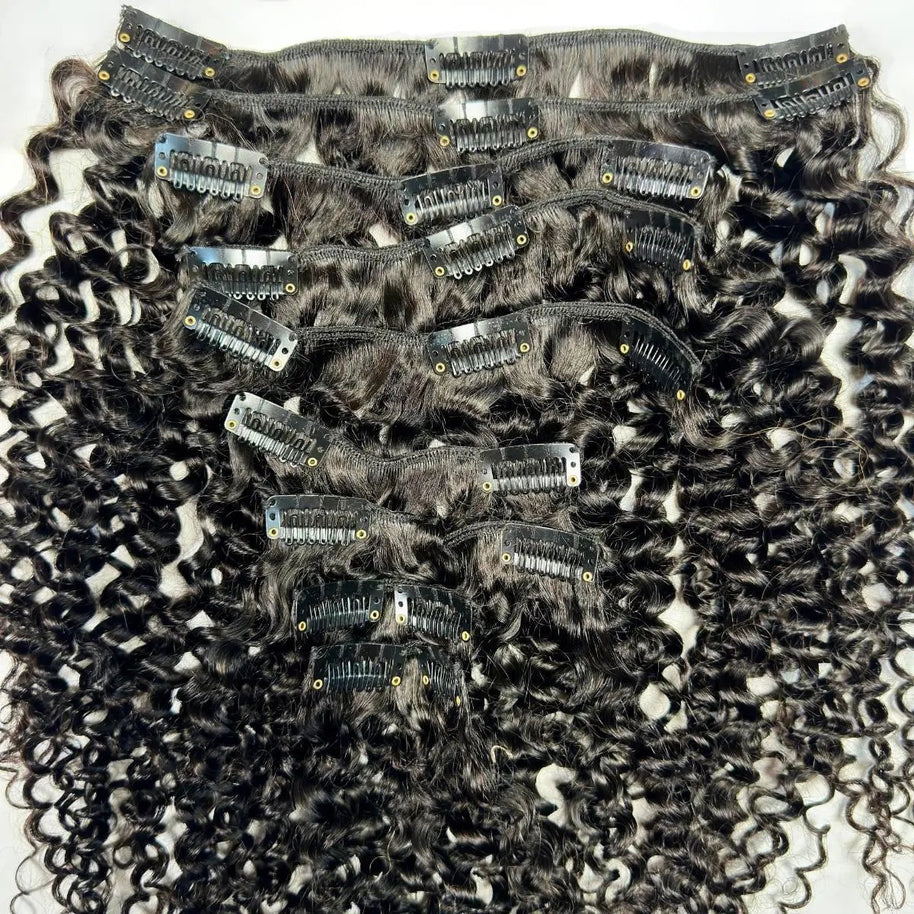 Kinky Curly Clip-In 100% Human Hair Extensions Private Label