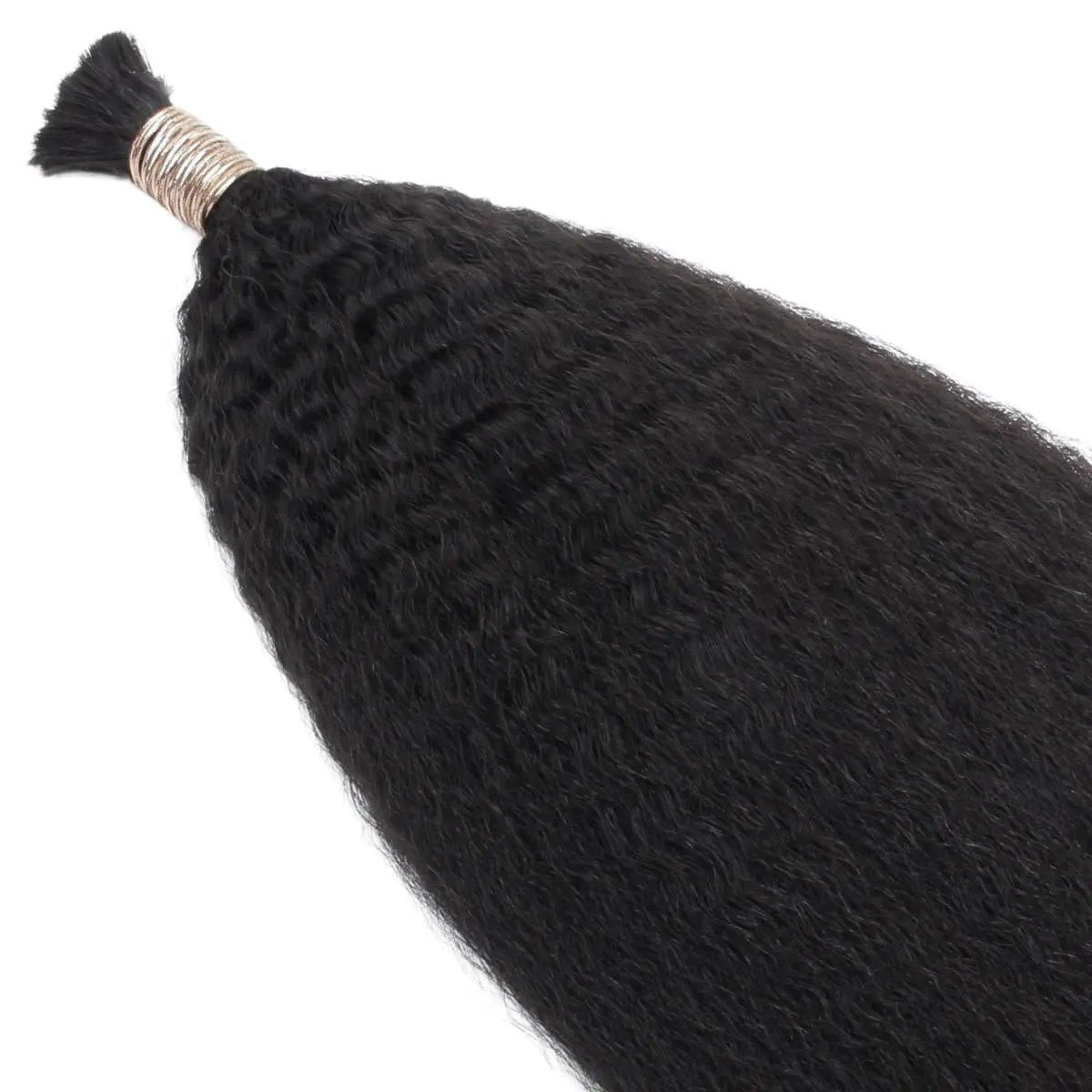 Kinky straight bulk braiding hair by THE HAIR PUSHER PREMIUM LUXE HAIR, 20-inch natural 1B 100% human hair extensions