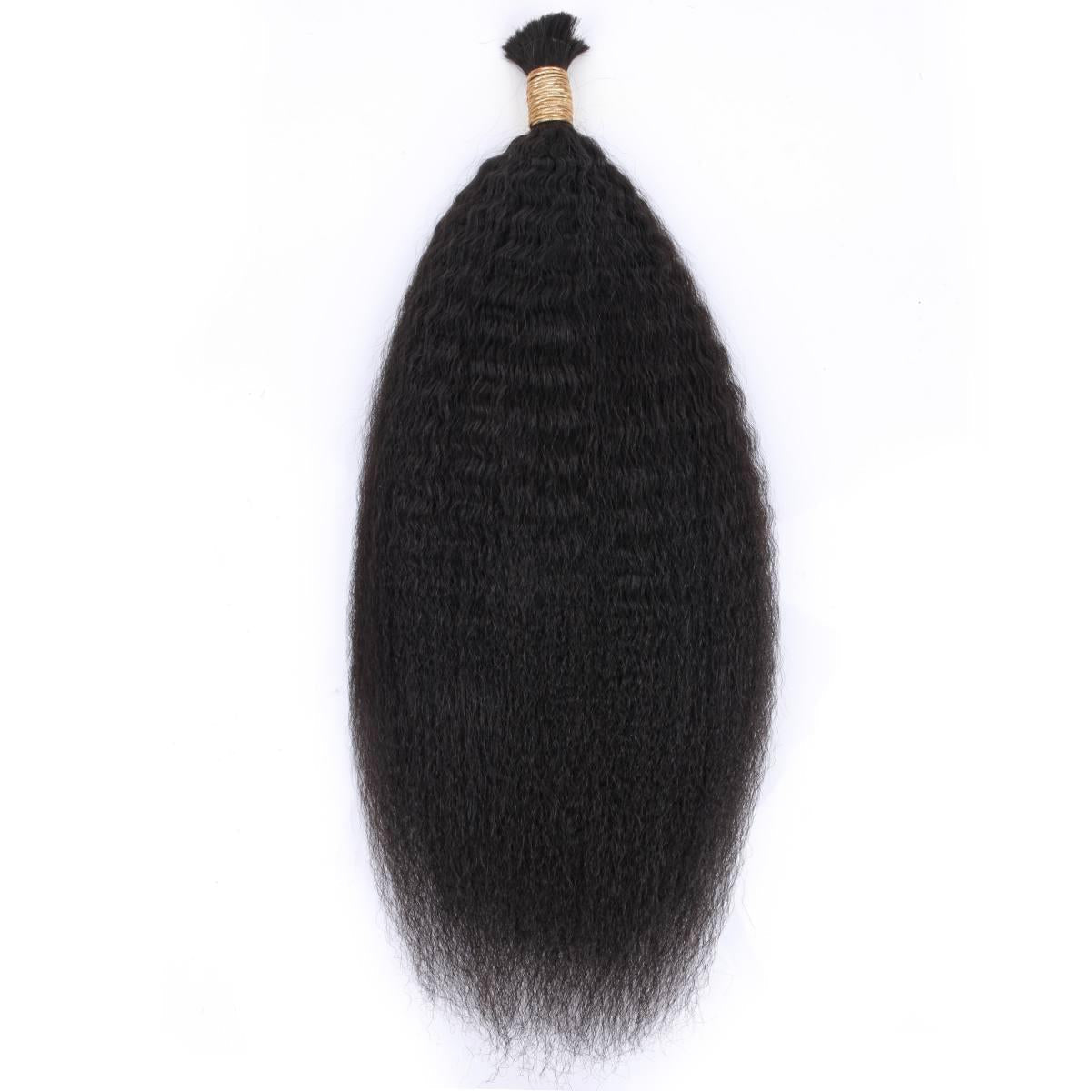 Kinky Straight Bulk 100% Human Braiding Hair Private Label
