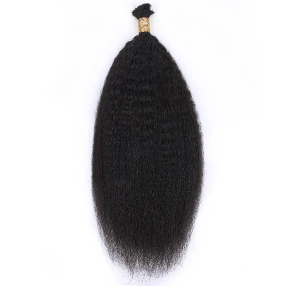 Kinky Straight Bulk 100% Human Braiding Hair Private Label