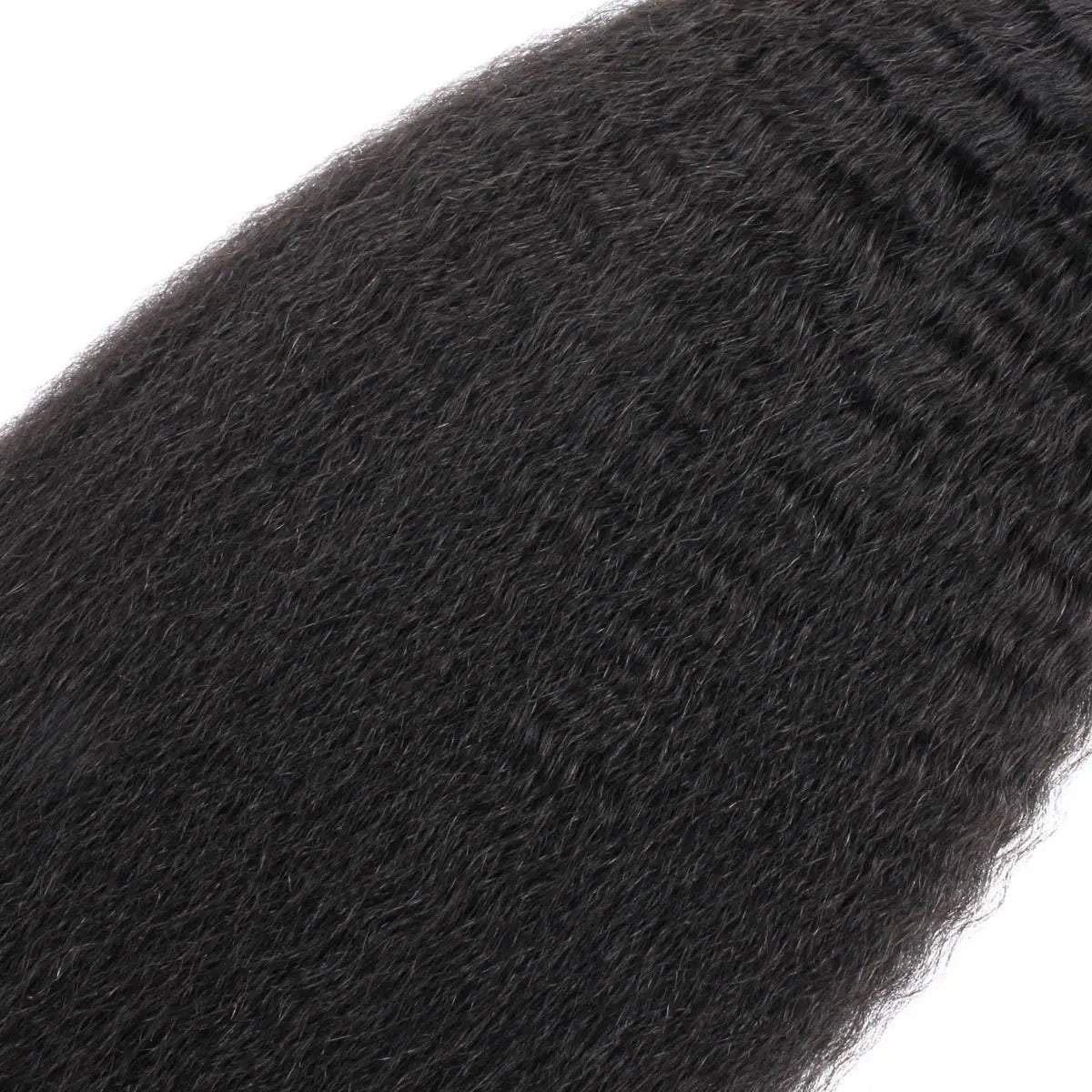 Kinky straight bulk hair extensions by THE HAIR PUSHER PREMIUM LUXE HAIR, 20-inch 100% human braiding hair in natural 1B color