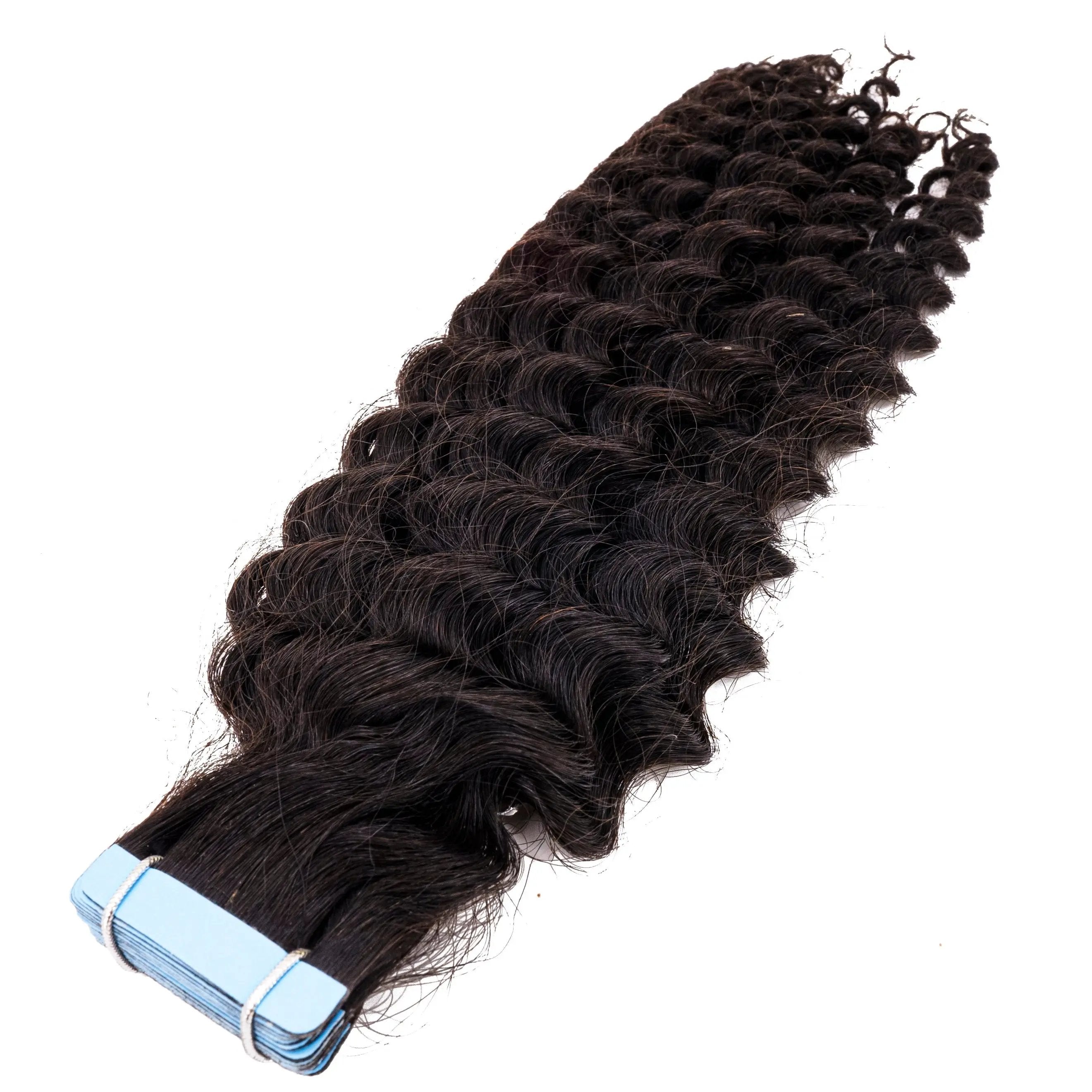 Kinky Curly 100% Human Hair Tape In Extensions Private Label