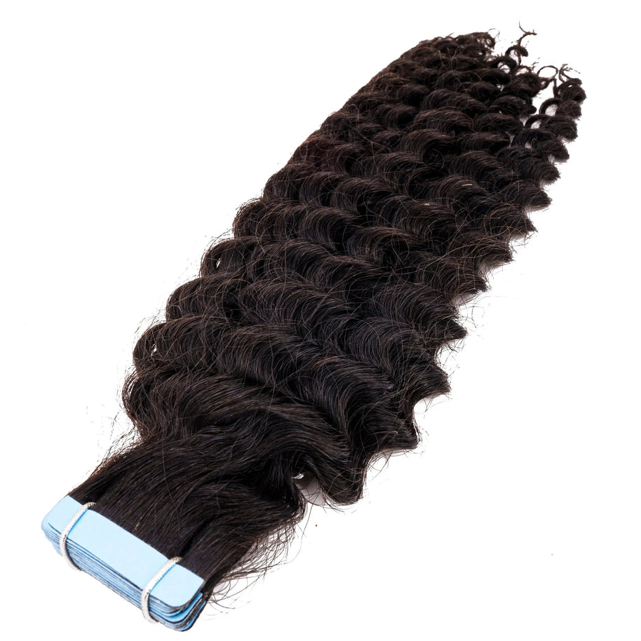 Kinky Curly 100% Human Hair Tape In Extensions Private Label