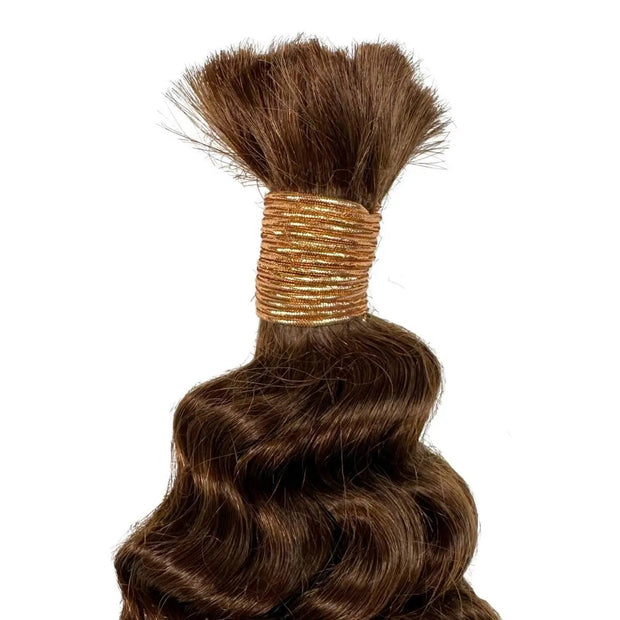 Medium Brown Deep Wave Color 4 Bulk 100% Human Braiding Hair Private Label