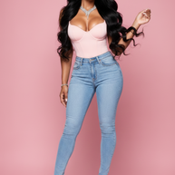 Young woman wearing Loose Wave HD Wig.  The Hair Pusher.