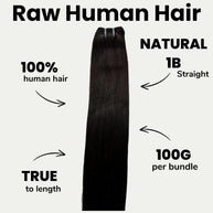 Raw natural black straight human hair bundles from THE HAIR PUSHER PREMIUM LUXE HAIR, showcasing soft, straight hair extensions.
