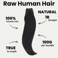 Raw Vietnamese straight 100% human hair bundles by THE HAIR PUSHER PREMIUM LUXE HAIR, showing smooth, natural hair extensions.