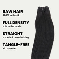 Raw Vietnamese straight 100% human hair bundles from THE HAIR PUSHER PREMIUM LUXE HAIR, showcasing sleek, natural hair extensions.