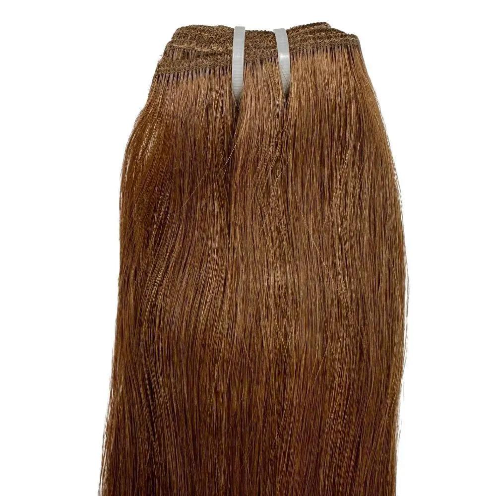 Raw Medium Brown Straight 100% Human Hair Bundles Private Label
