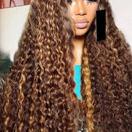 Sunset Blonde Ombré Deep Wave HD Transparent Wig The Hair Pusher