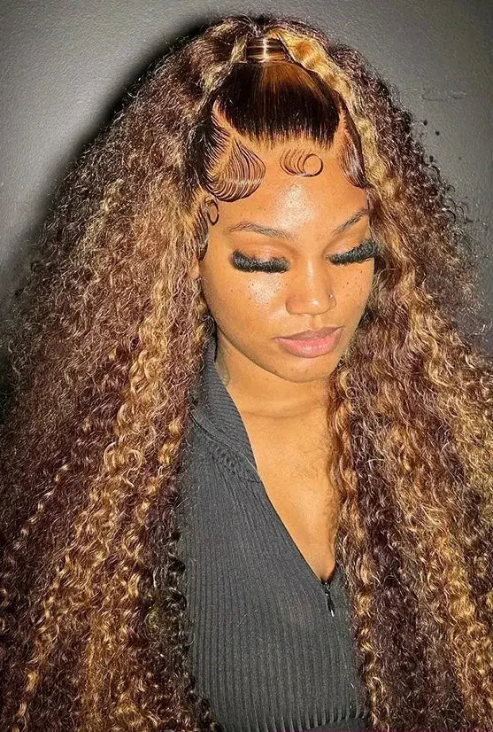 Sunset Blonde Ombré Deep Wave HD Transparent Wig The Hair Pusher